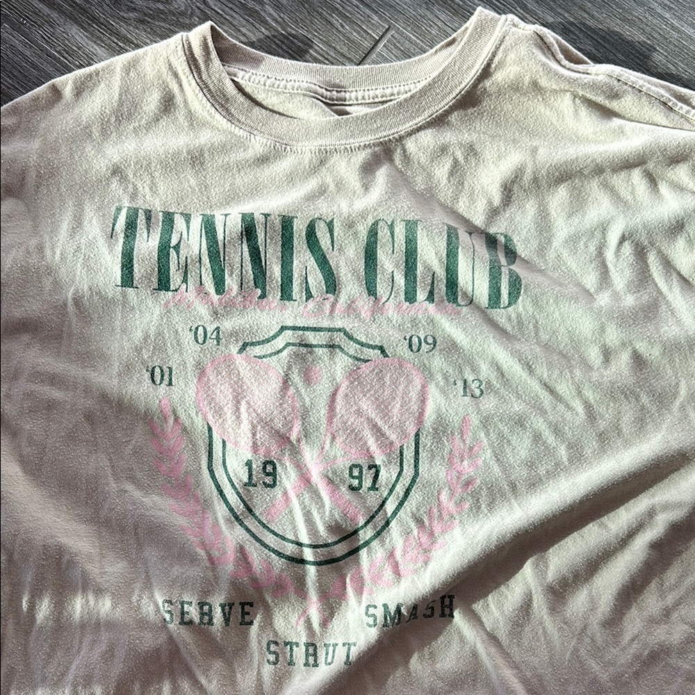 Fifth Sun Beige Tennis Club Graphic Tee - Picture 3 of 6